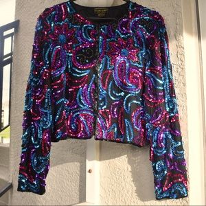 Vintage 80s MARK & JOHN Beaded Cardigan